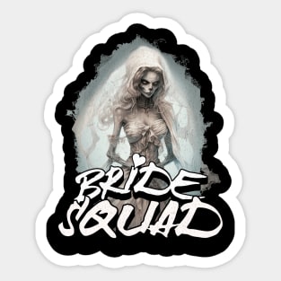 Bride Squad Bachelorette Party Halloween Style Sticker